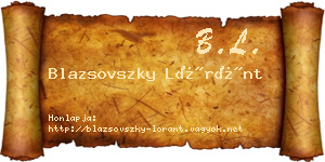 Blazsovszky Lóránt névjegykártya